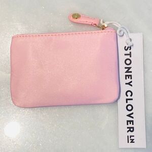 NWT Stoney Clover Lane Zippered Card Case Pink Size 5” x 3.5” NWT